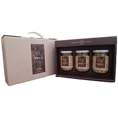 한영농산 가락재잣마을,몽골잣선물세트 (100g × 3병)